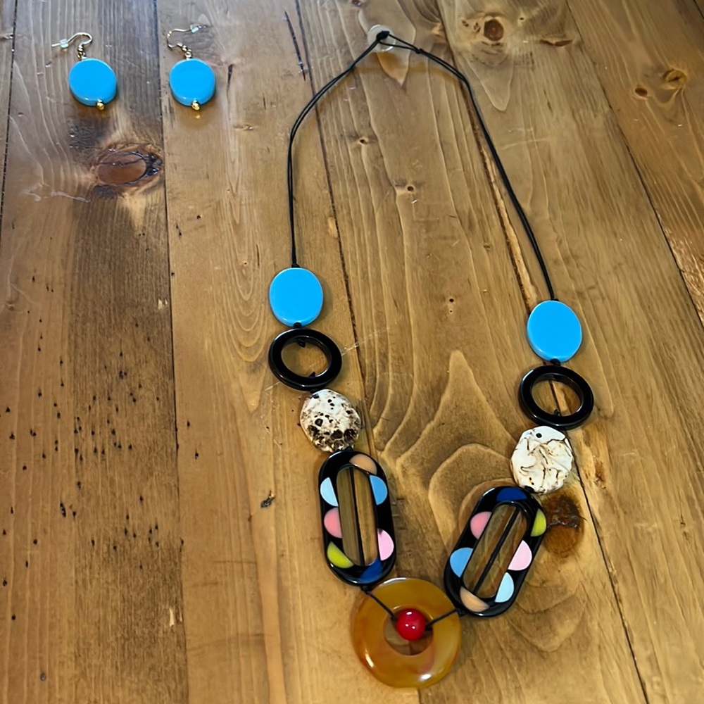 Earrings and necklace
